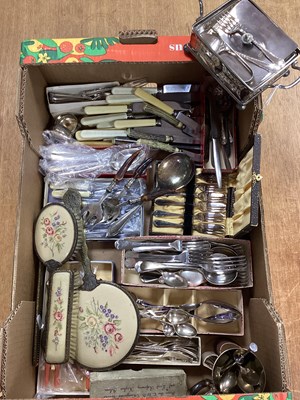 Lot 108 - Assorted Plated Cutlery, including cased and...