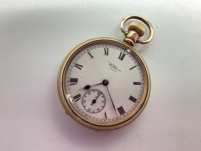 Lot 155 - Waltham USA; A Gold Plated Cased Openface...