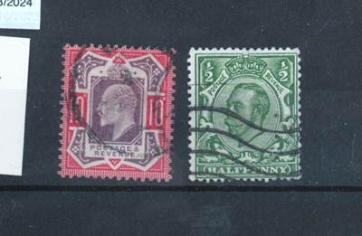 Lot 665 - GB KEVII 10d and KGV 1/2d 'No Cross on Crown'...