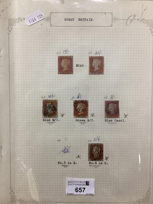 Lot 657 - A Small Selection of GB Q.V 1d Red-Brown...