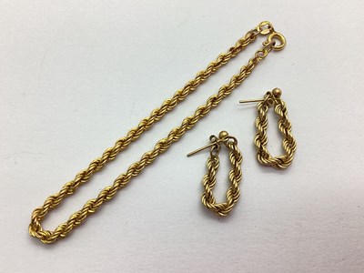 Lot 261 - A 9ct Gold Ropetwist Chain Bracelet, together...