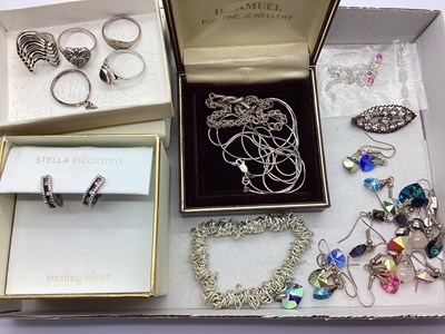 Lot 167 - "925" and Other Dress Rings, coloured crystal...