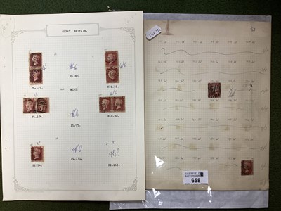 Lot 658 - A Selection of G.B Q.V 1d Reds Perf (Letters),...