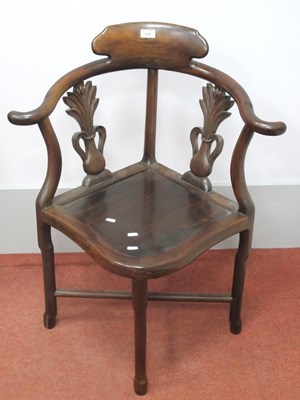 Lot 1458 - An Early XX Century Chinese Hardwood Corner...