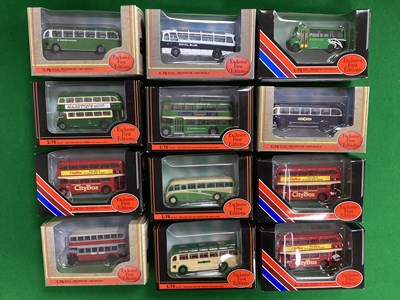 Lot 504 - Twelve 1:76th Scale Diecast Model Buses by EFE...