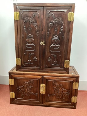 Lot 1475 - A XIX Century Chinese Hardwood Cabinet, the...