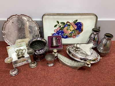 Lot 109 - Czechoslovakia Ceramic and Plated Twin Handled...