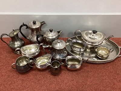 Lot 37 - A Britanoid Plated Three Piece Tea Set, oval...