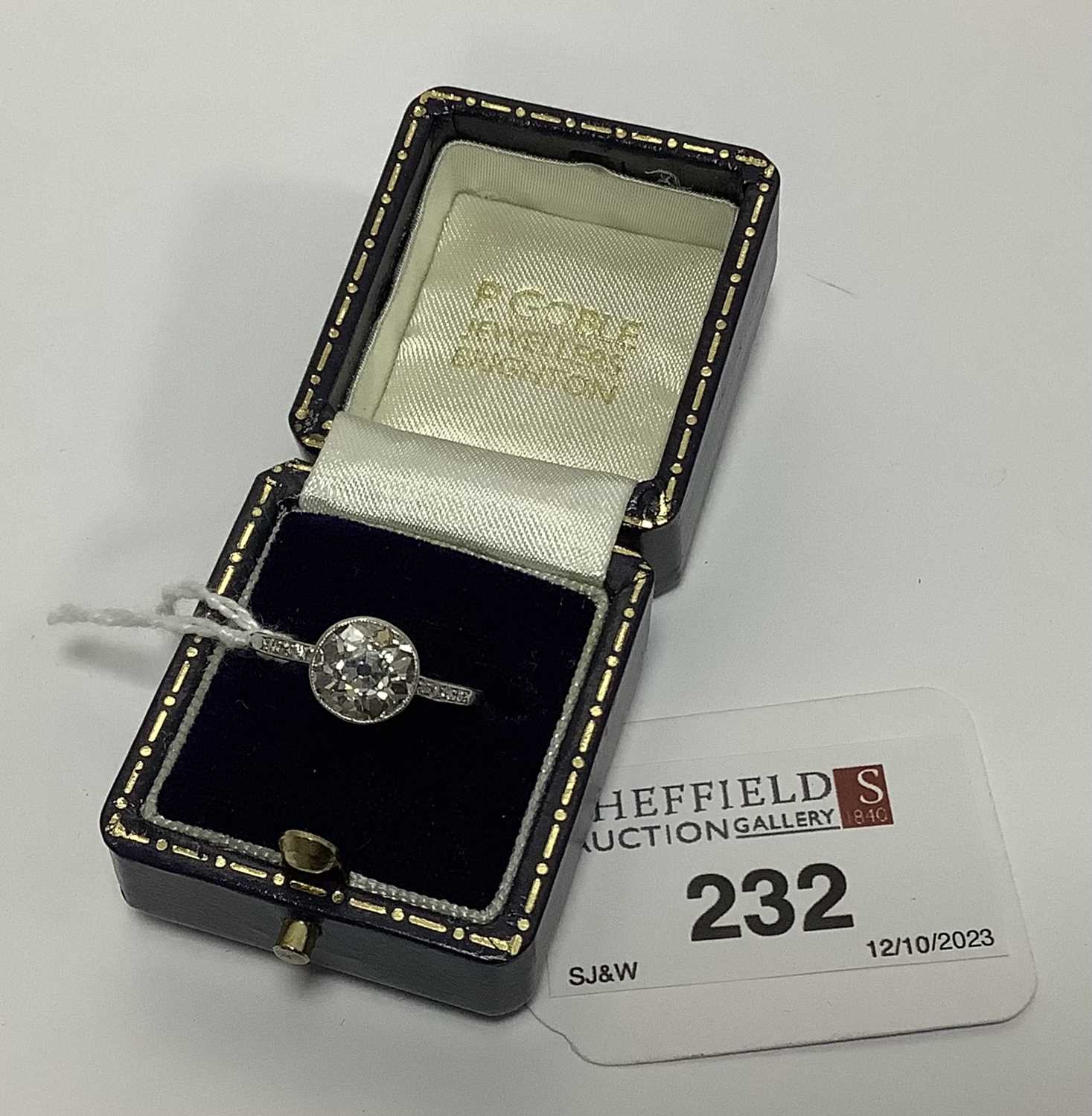 Lot 232 - A Large Single Stone Diamond Ring, the old cut...