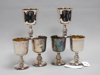 Lot 81 - A Set of Six Modern Hallmarked Silver Goblets,...