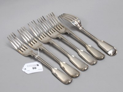 Lot 99 - A Matched Set of Six Hallmarked Silver Fiddle...