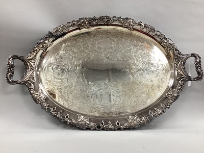 Lot 90 - A Large Heavy Twin Handled Plated Tray,...