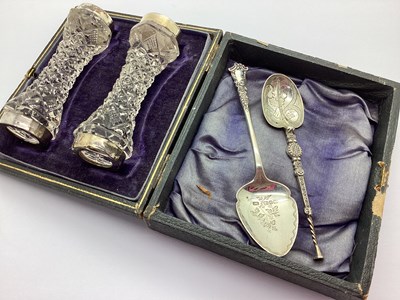 Lot 132 - A Pair of Hallmarked Silver Mounted Glass...