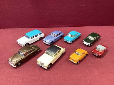 Lot 743 - Eight Spot On Diecast Cars, including Jaguar...