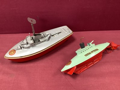 Lot 719 - Two Sutcliffe Tinplate Clockwork Boats,...