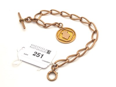 Lot 251 - A 9ct Rose Gold Curb Link Watch Chain, to bolt...