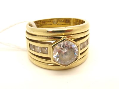 Lot 201 - A Modern 14ct Gold Single Stone Dress Ring,...