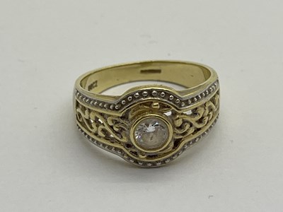 Lot 303 - A 14ct Gold Two Tone Rubover Dress Ring, the...