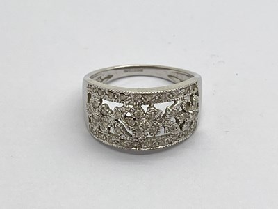 Lot 304 - A 14ct White Gold Nature Inspired Ring, the...