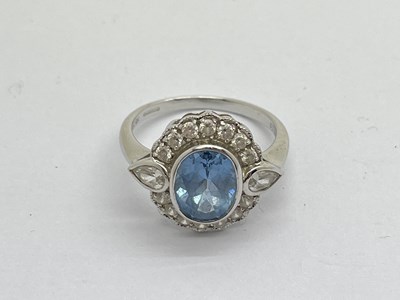 Lot 305 - A 14ct White Gold Modern Art Deco Style Ring,...