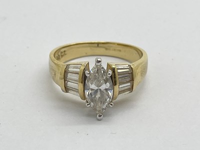 Lot 306 - A 14ct Gold Modern Art Deco Style Ring, the...