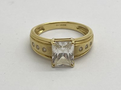 Lot 308 - A 18ct Gold Brushed Modernist Style Ring, the...