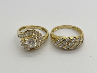 Lot 310 - A 14ct Gold Modern Art Deco Style Ring, the...