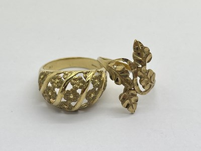 Lot 322 - Two 9ct Gold Nature Inspired Rings, of foliate...