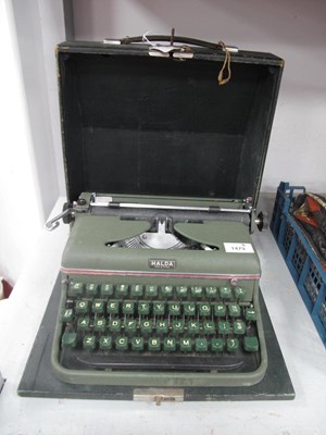 Lot 1473 - Halda Typewriter, in green carry case