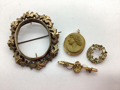 Lot 262 - A Large Victorian Swivel Brooch, (lacking...