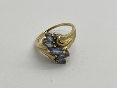 Lot 327 - A 9ct Gold Ornate Style Ring, the marquise cut...