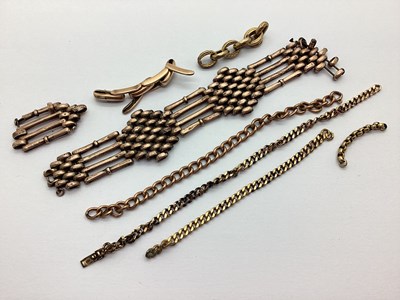 Lot 280 - Scrap Jewellery - Wide Part Bracelet, together...