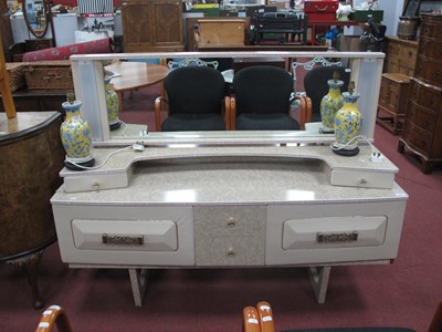 Lot 1621 - Marble Effect and Cream Painted Dressing Table,...