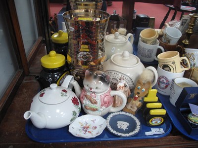 Lot 1315 - Teapots, Marmite ceramics, Dresden dish,...