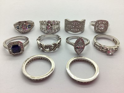 Lot 364 - A Collection of Modern "925" Dress Rings, to...