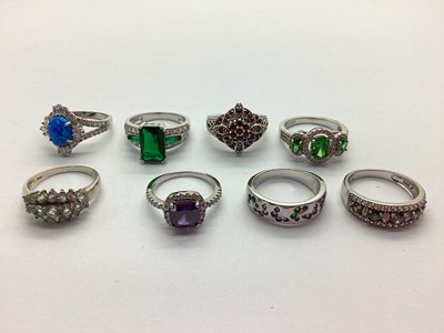 Lot 362 - A Collection of Modern "925" Dress Rings, to...