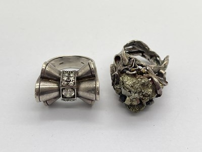 Lot 330 - A Brutalist Style Ring, allover textured...