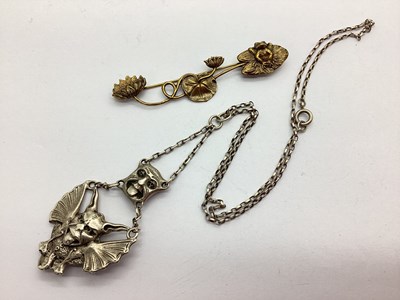 Lot 277 - Arts & Crafts Style Gargoyle Drop Pendant, on...