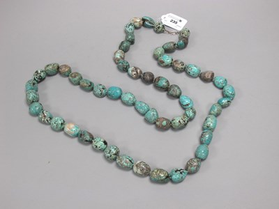 Lot 235 - A Long Chunky Single Strand Turquoise Bead...