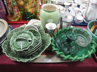 Lot 1319 - Portuguese Pottery Cabbage Leaf Dishes, 1930s...