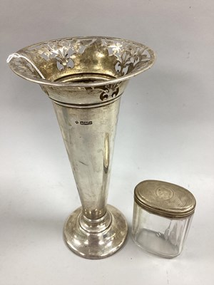 Lot 128 - An Edwardian Hallmarked Silver Vase, RMEH,...