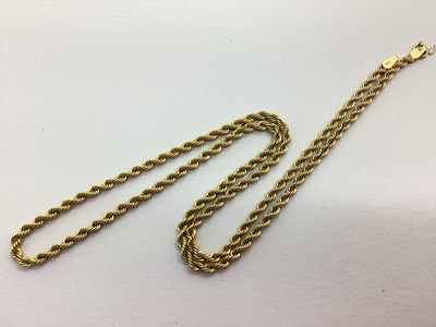 Lot 210 - A 9ct Gold Ropetwist Necklace, (clasp damage),...