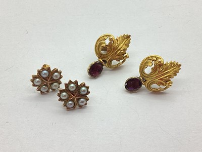 Lot 293 - A Pair of Antique Style Single Stone Earrings,...