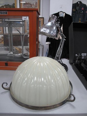 Lot 1464 - Vintage Opaline Glass Ceiling Light, with...