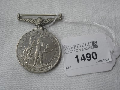 Lot 1490 - Royal Observer Corps Medal, Elizabeth 2nd...