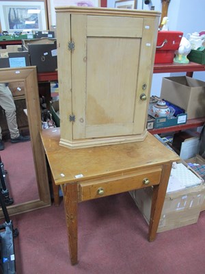 Lot 1583 - Pine Side Table, with a single drawer,...