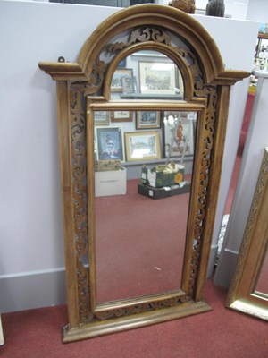 Lot 1510 - Ash Wall Mirror, with an arched top, pierced...