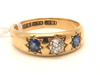 Lot 215 - An Antique Sapphire and Diamond Three Stone...