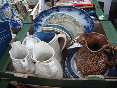 Lot 1112 - Willow Pattern, ribbon and other pottery...