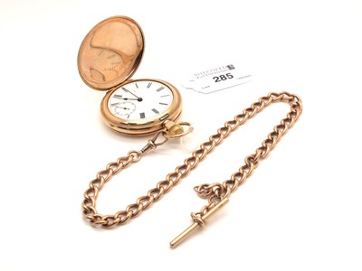 Lot 285 - A Gold Plated Cased Hunter Pocket Watch, the...